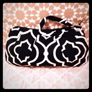 Black and White Clutch Wristlet
